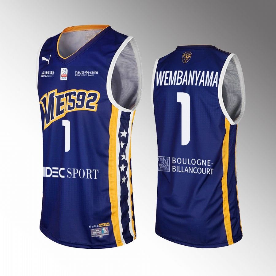 Throwback Wembanyama #1 Basketball Jersey Metropolitans Stitched 2 Colors