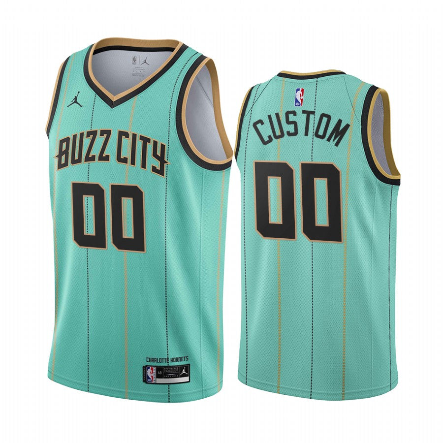 NBA Charlotte Hornets Basketball Blank Buzz City 2018-19 Game Jersey Size  56+4