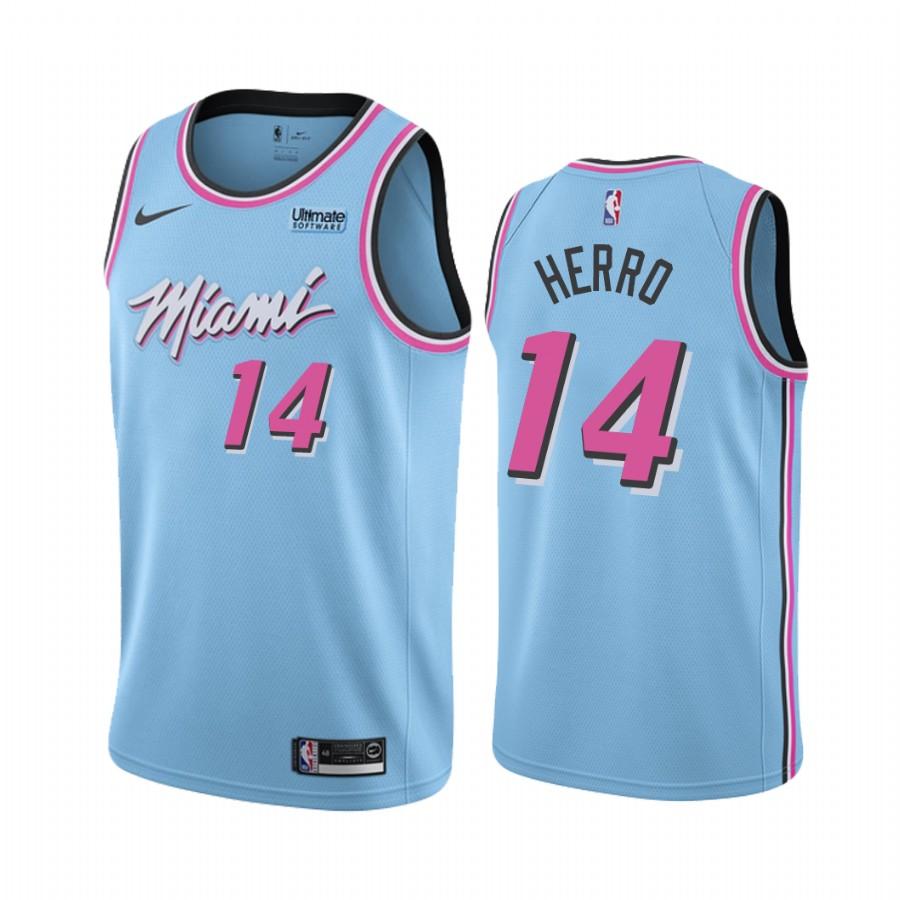 Tyler Herro Blue Miami Vice Heat Jersey Size Large NBA Finals Patch